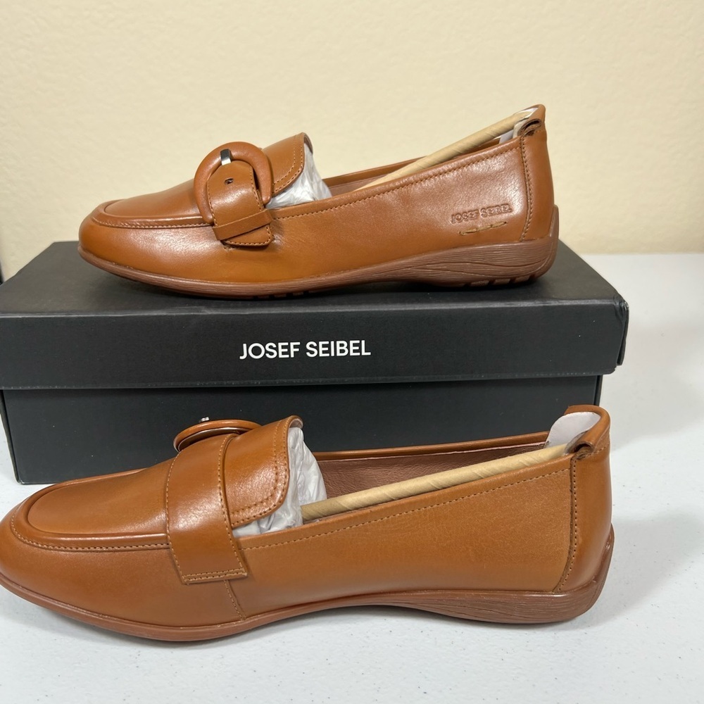 Josef Seibel camel Tan leather flat 37 6/6.5 - Picture 4 of 5